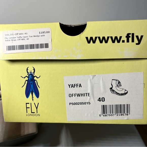 Fly London Cream Wedge Shoes with Metallic Accents. Size 9 or 40. - Picture 8 of 11